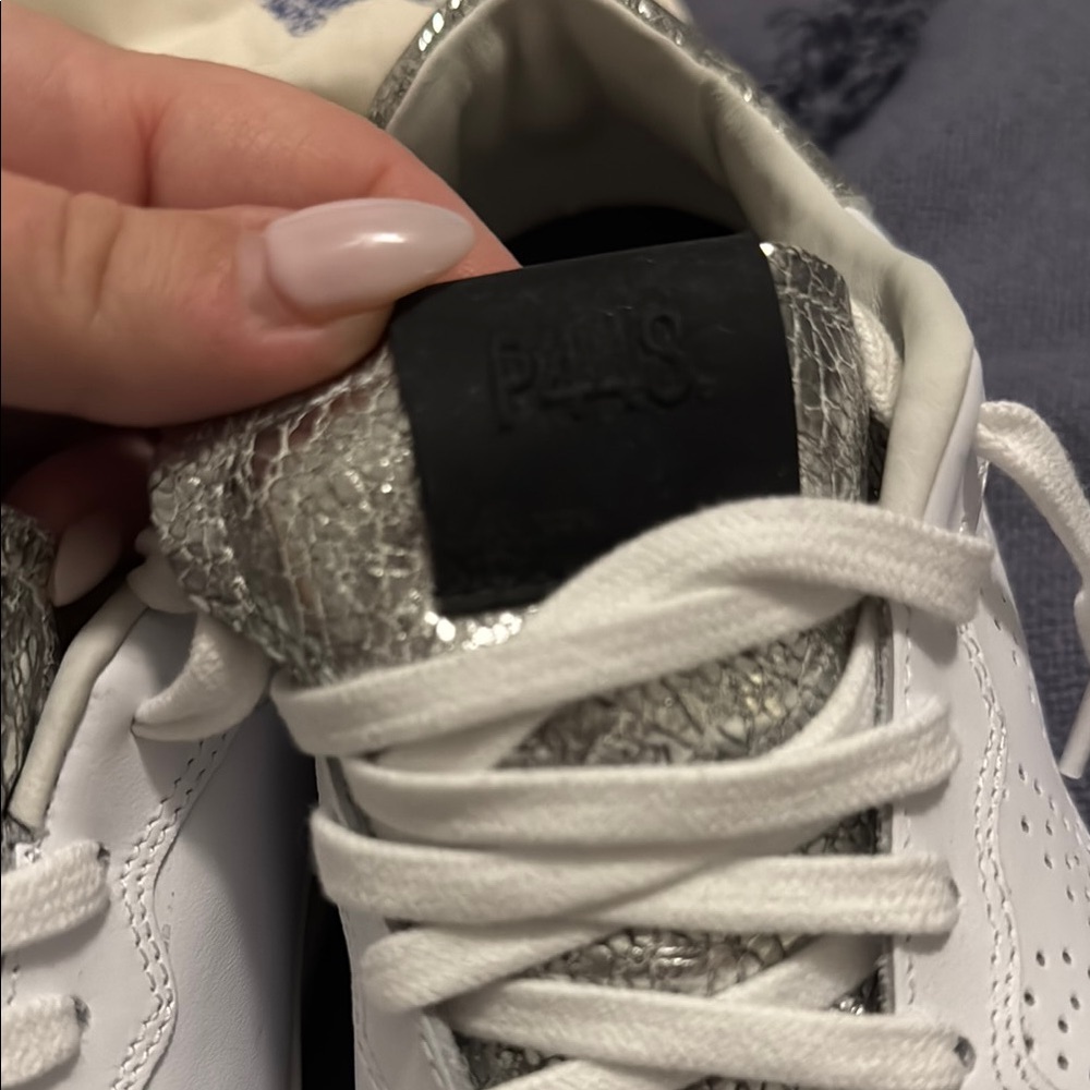 P448 White Sneakers with Silver Details - Picture 2 of 6